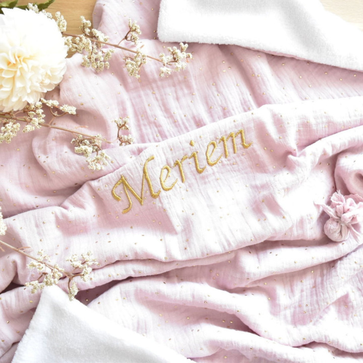 Couverture rose pois dorés-P'tit Coeur