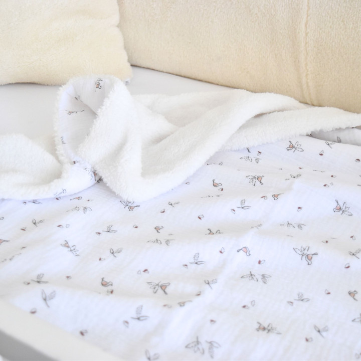 Couverture gaze coton bird-P'tit Coeur