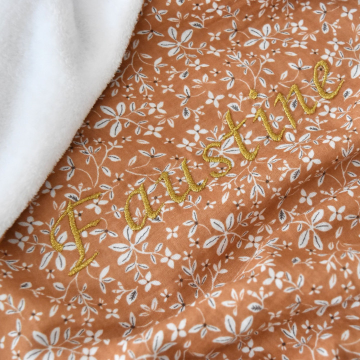 Couverture bébé Tout-Doux unie brodée prénom | P'tit Cœur