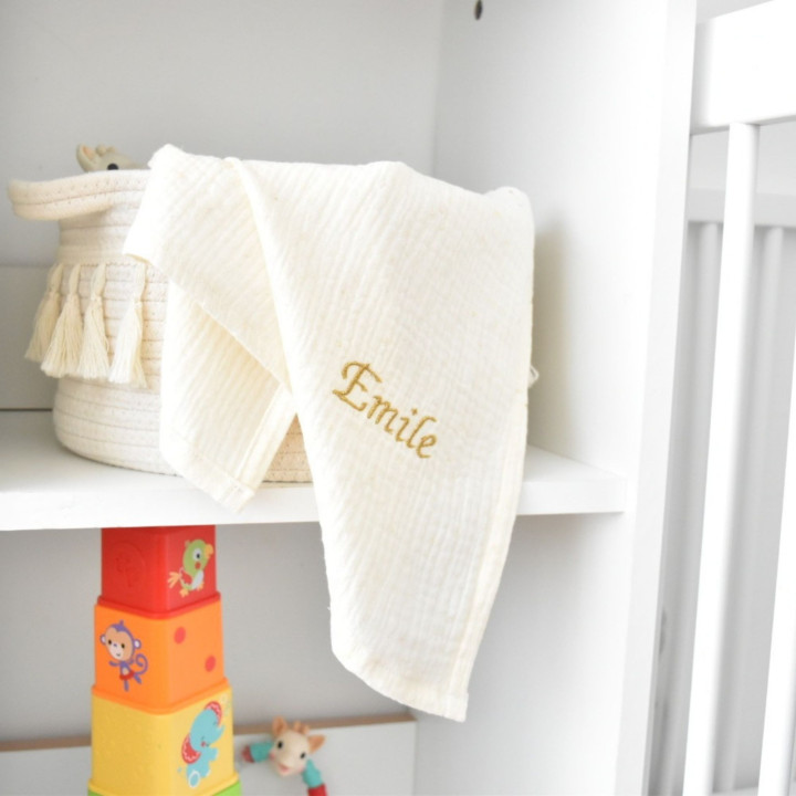 lange gaze coton beige-P'tit Coeur