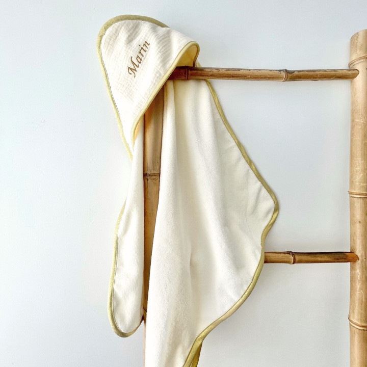 cape bain gaze coton beige-P'tit Coeur