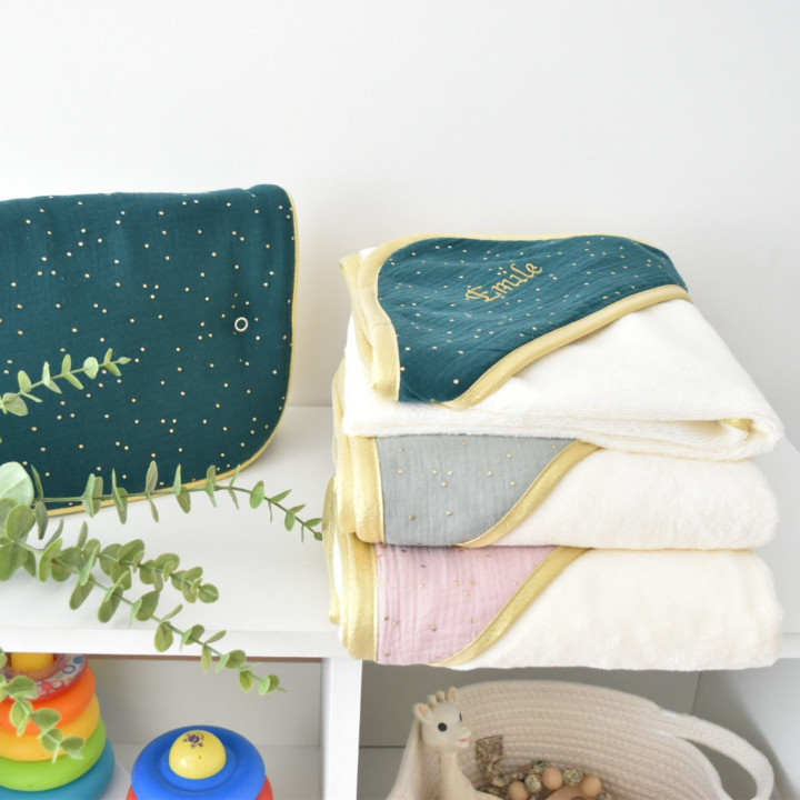 Cape de bain pois dorés-P'tit Coeur