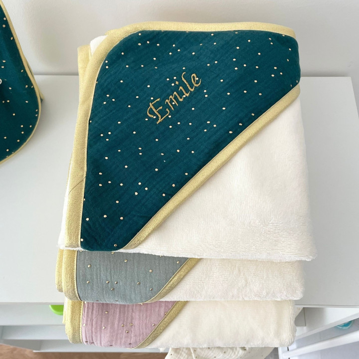 Cape de bain pois dorés-P'tit Coeur