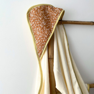 Cape de bain gaze coton camel-P'tit Coeur