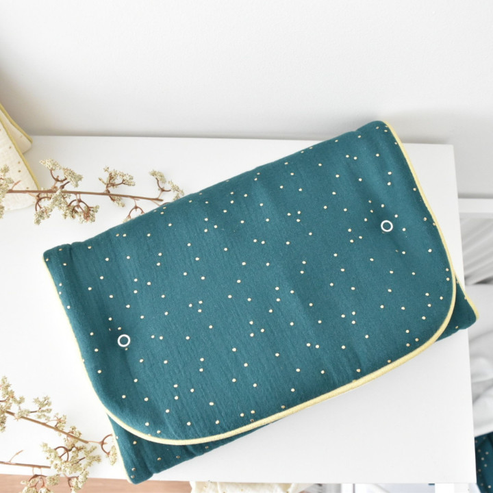 tapis change nomade vert gaze-P'tit Coeur