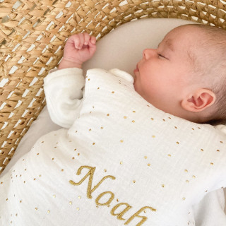 Gigoteuse pois dorés blanc-P'tit Coeur