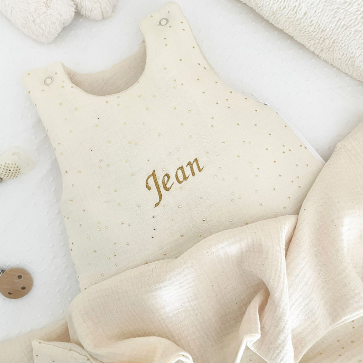 Gigoteuse pois dorés beige-P'tit Coeur